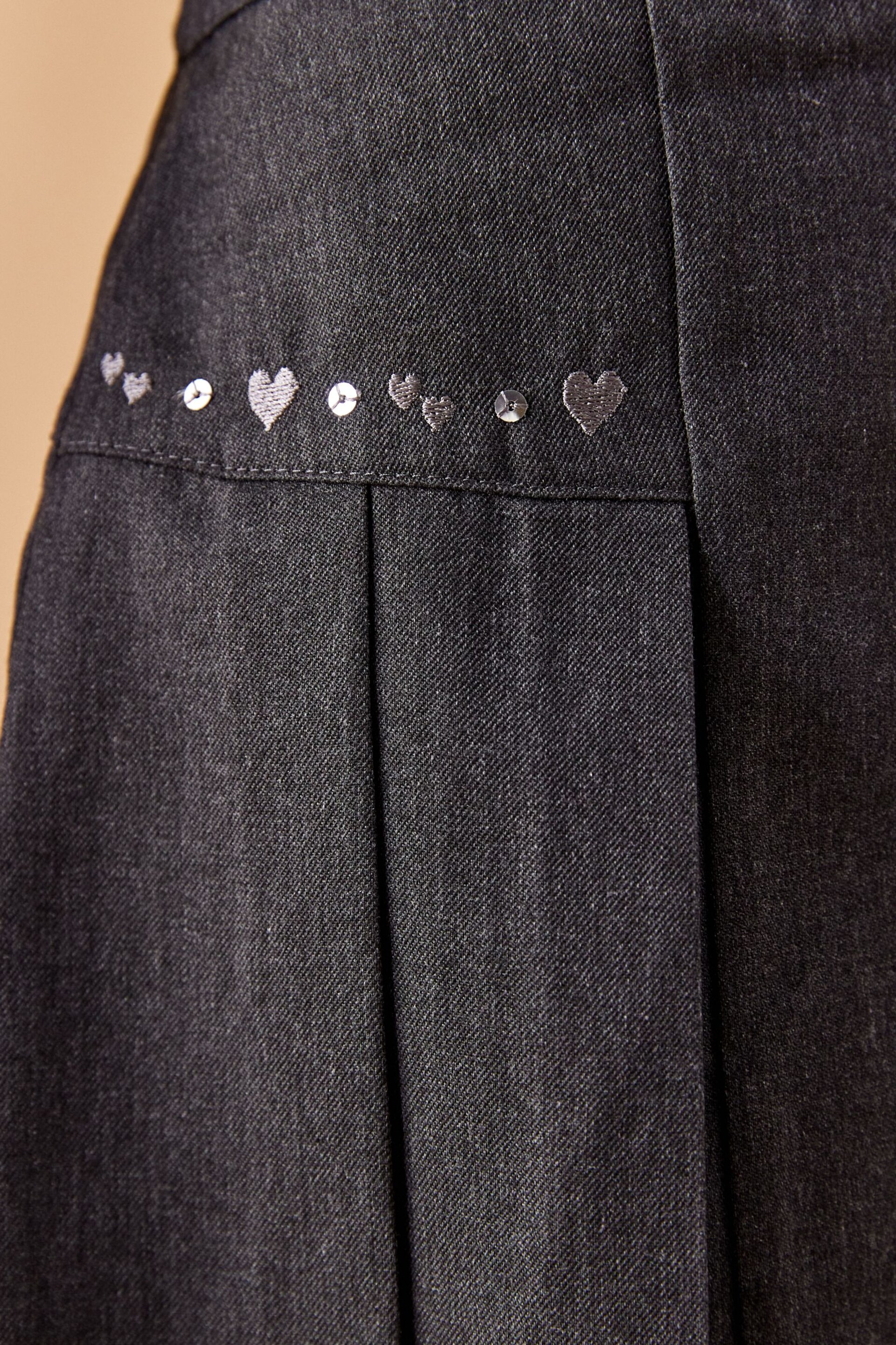 Grey Embroidered Pleat Skirt (3-16yrs) - Image 5 of 6