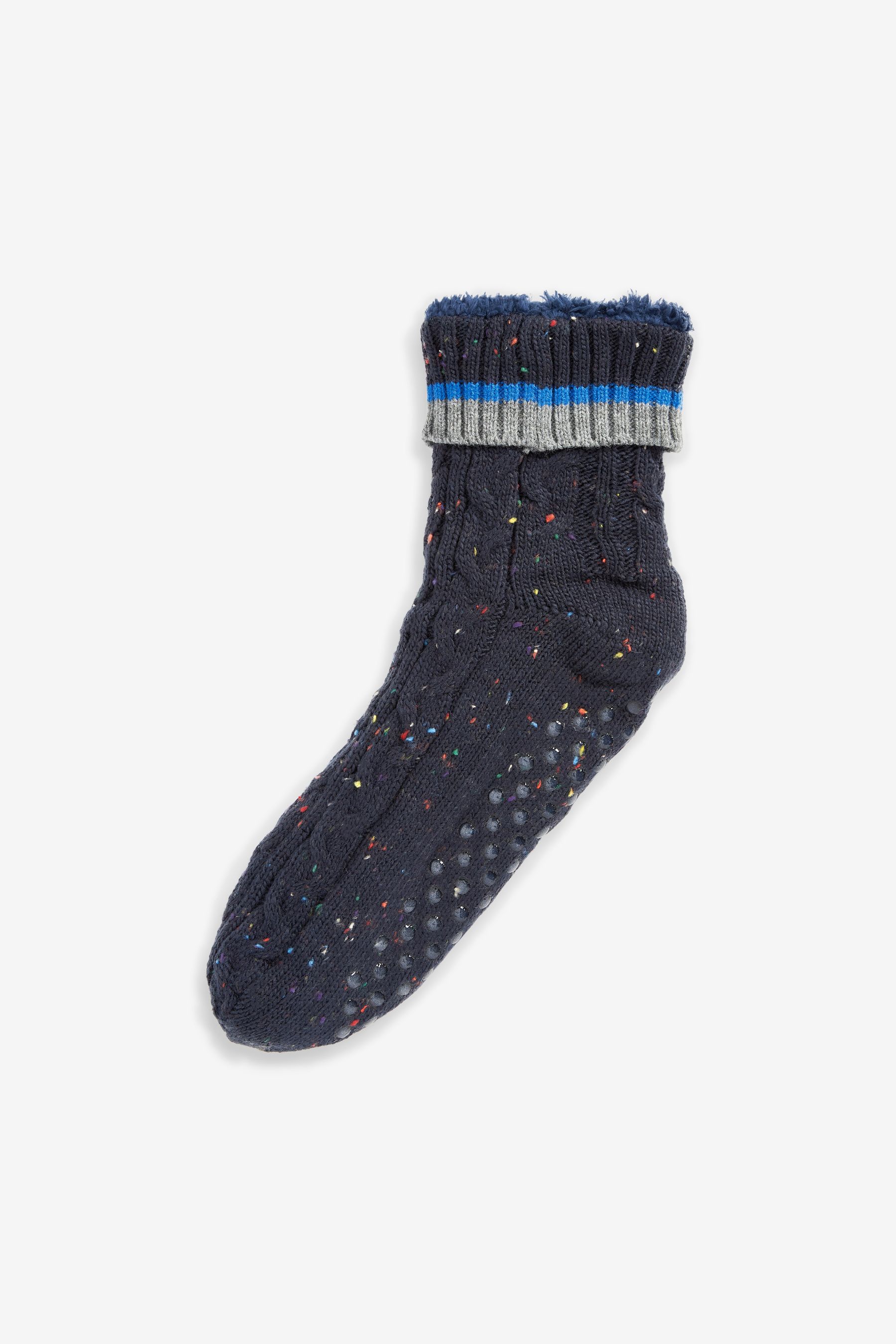 Navy Blue Colour Pop Slippers Socks Boots