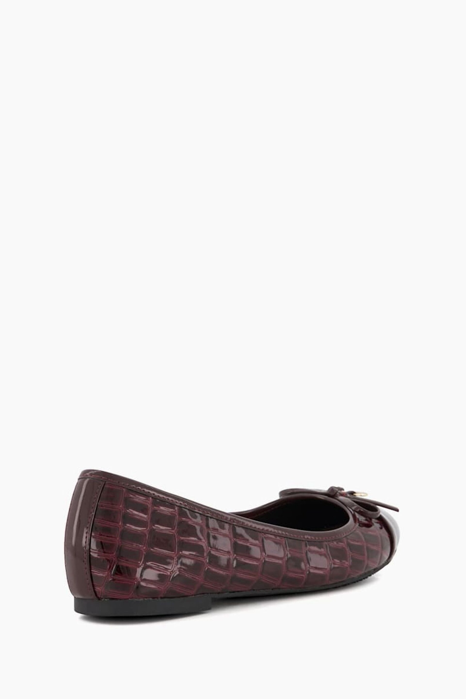 Dune London Red Hallo Charm Trim Ballet Shoes - Image 3 of 4