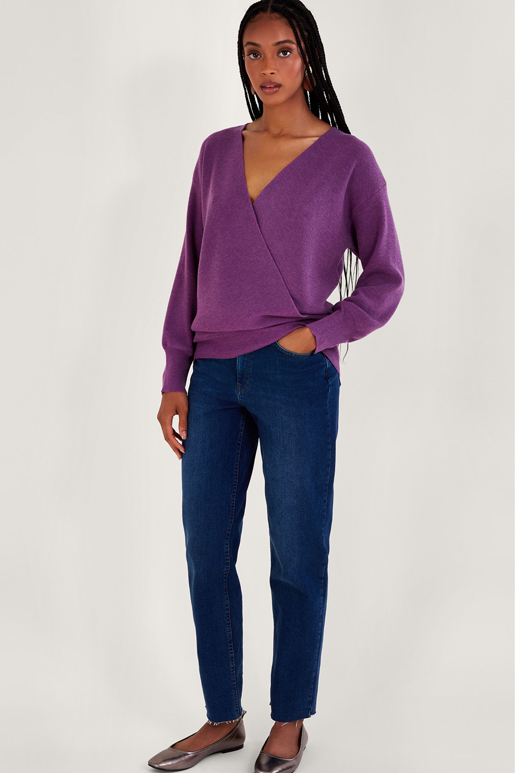 Buy Monsoon Purple Wrap Jumper from Next Ireland