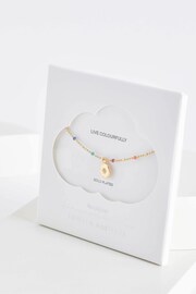 Estella Bartlett Gold CZ Pendant Rainbow Beaded Necklace - Image 2 of 3