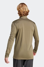adidas Terrex Khaki Green Half Zip Long Sleeve Fleece - Image 3 of 8