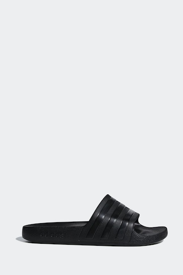 adidas Black Adilette Aqua Sliders
