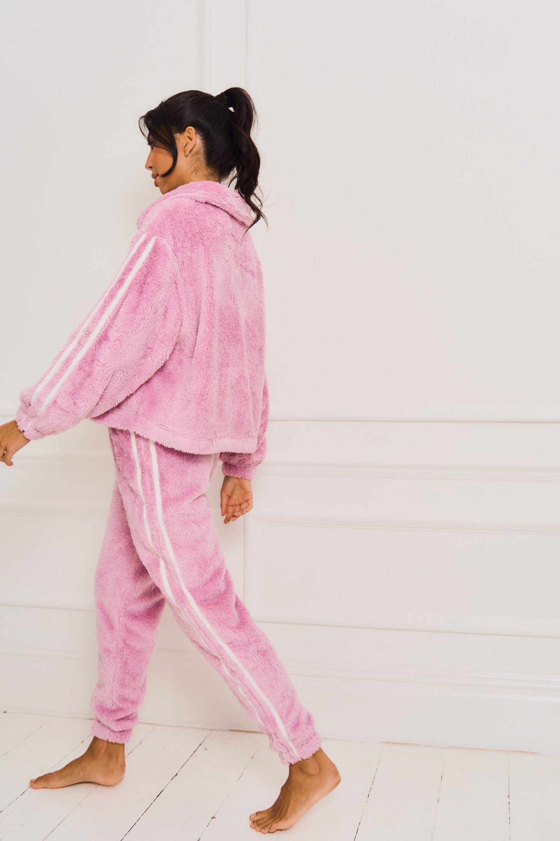 Jim Jam the Label Pink Zip through Twosie Pyjama Set - Image 2 of 6