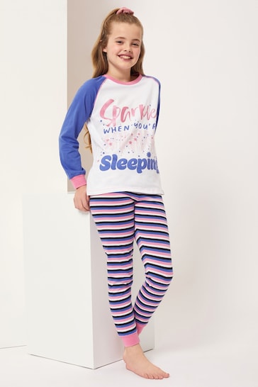 Harry Bear Pink Sparkle When You're Sleeping Slogan Pyjamas