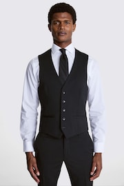MOSS Charcoal Grey Slim Stretch Suit: Waistcoat - Image 1 of 3