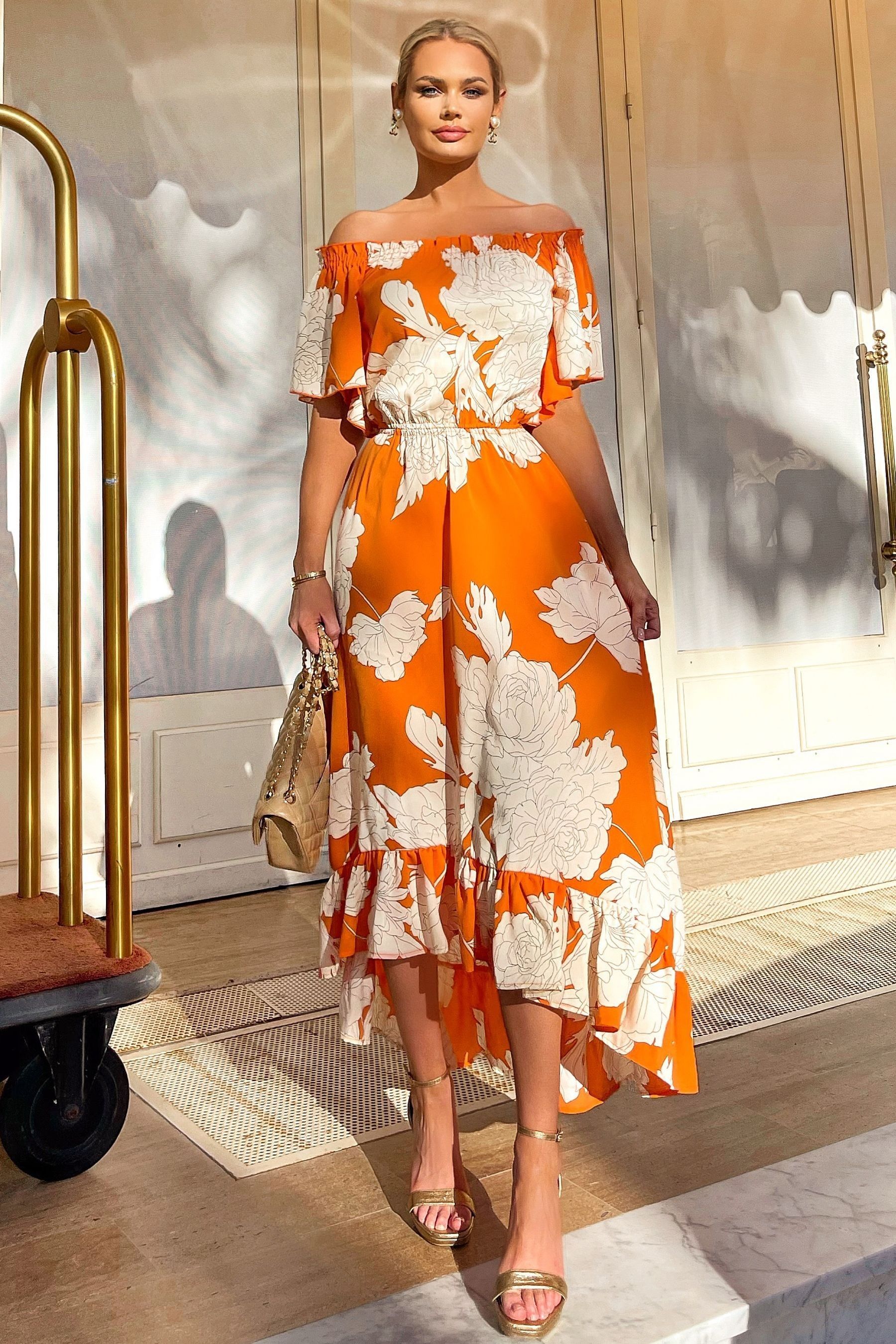 Ax paris bardot midi dress top