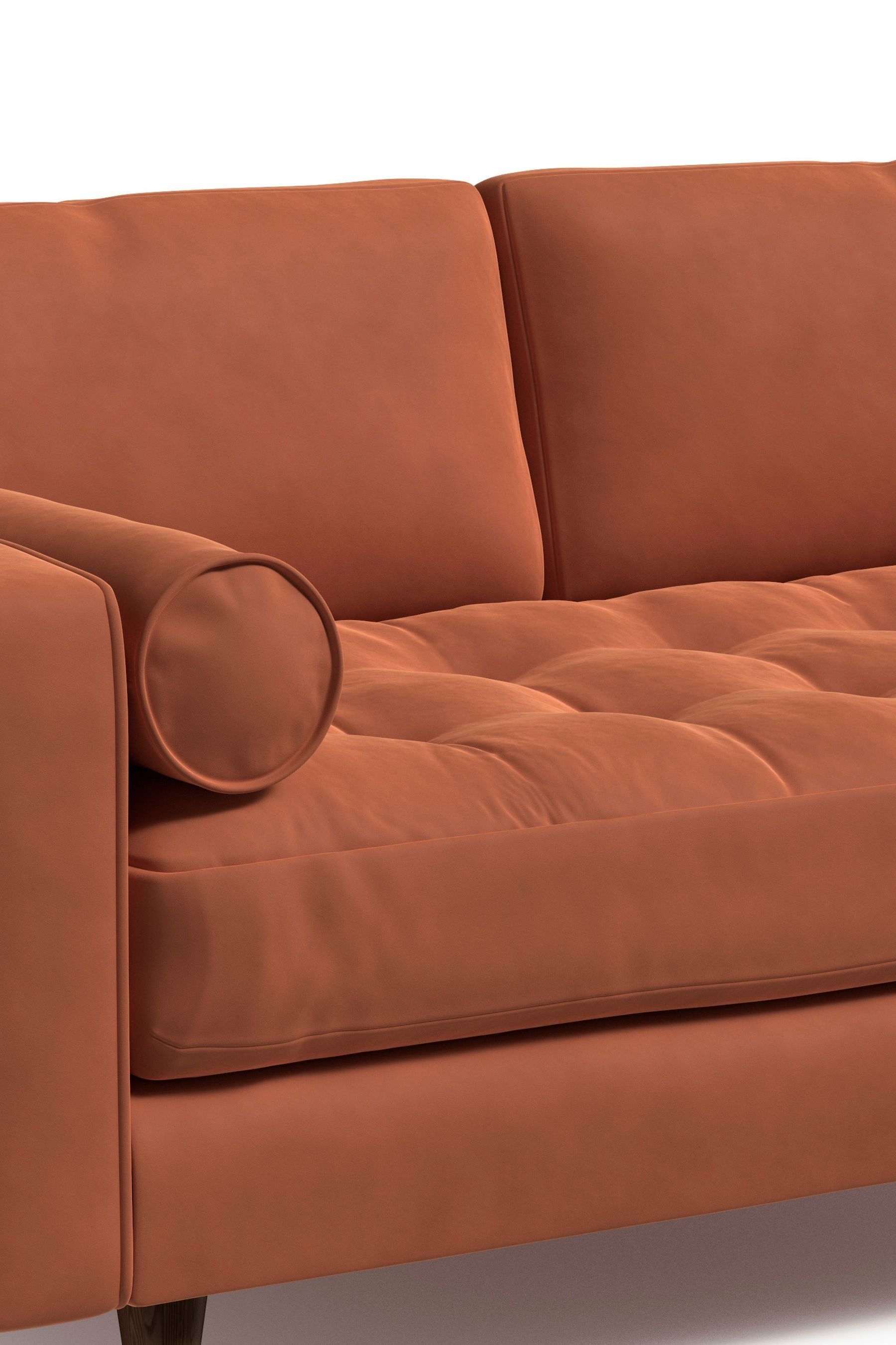 MADE.COM Matt Velvet Burnt Orange Scott 2 Seater Sofa