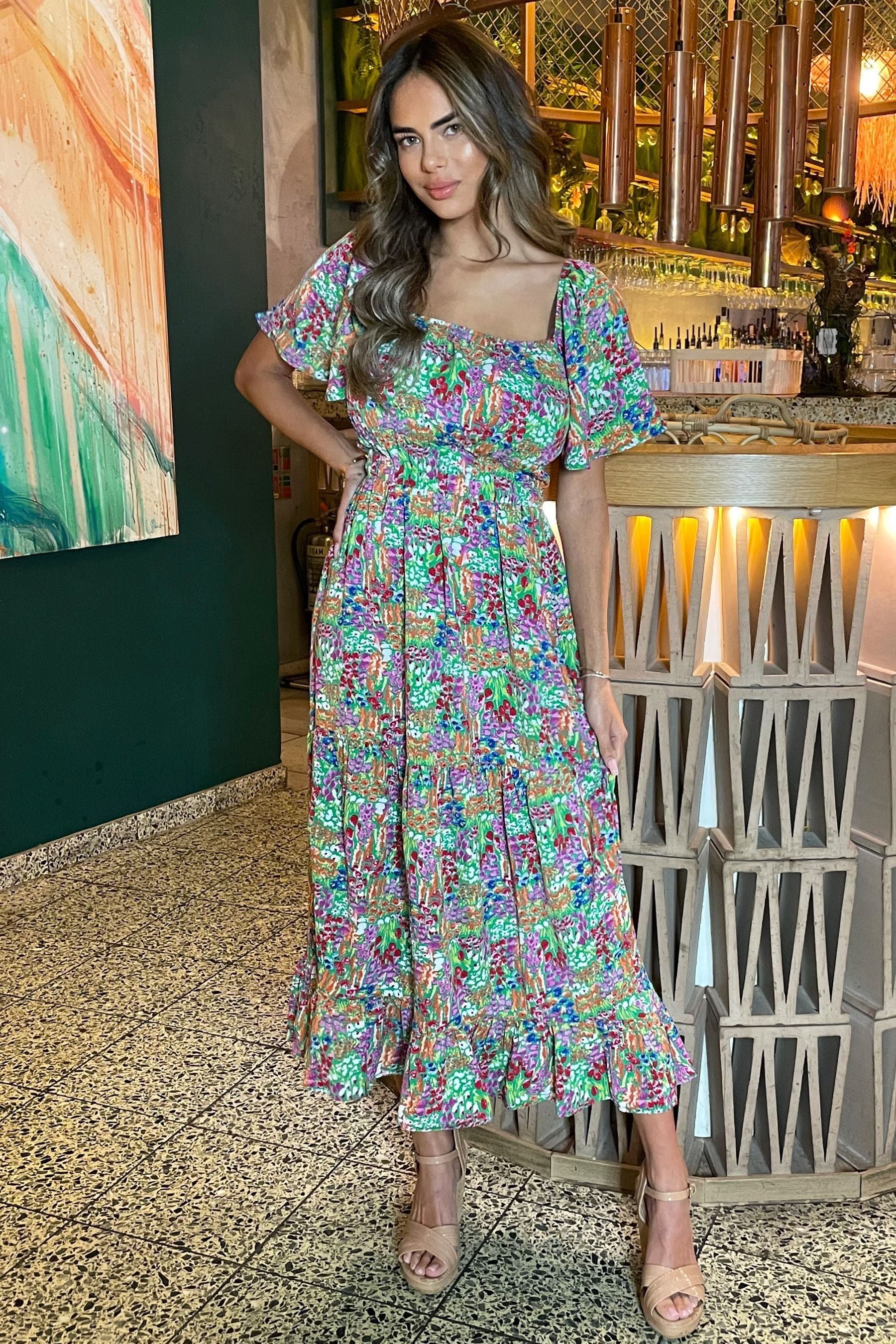 Sandals for floral dress top