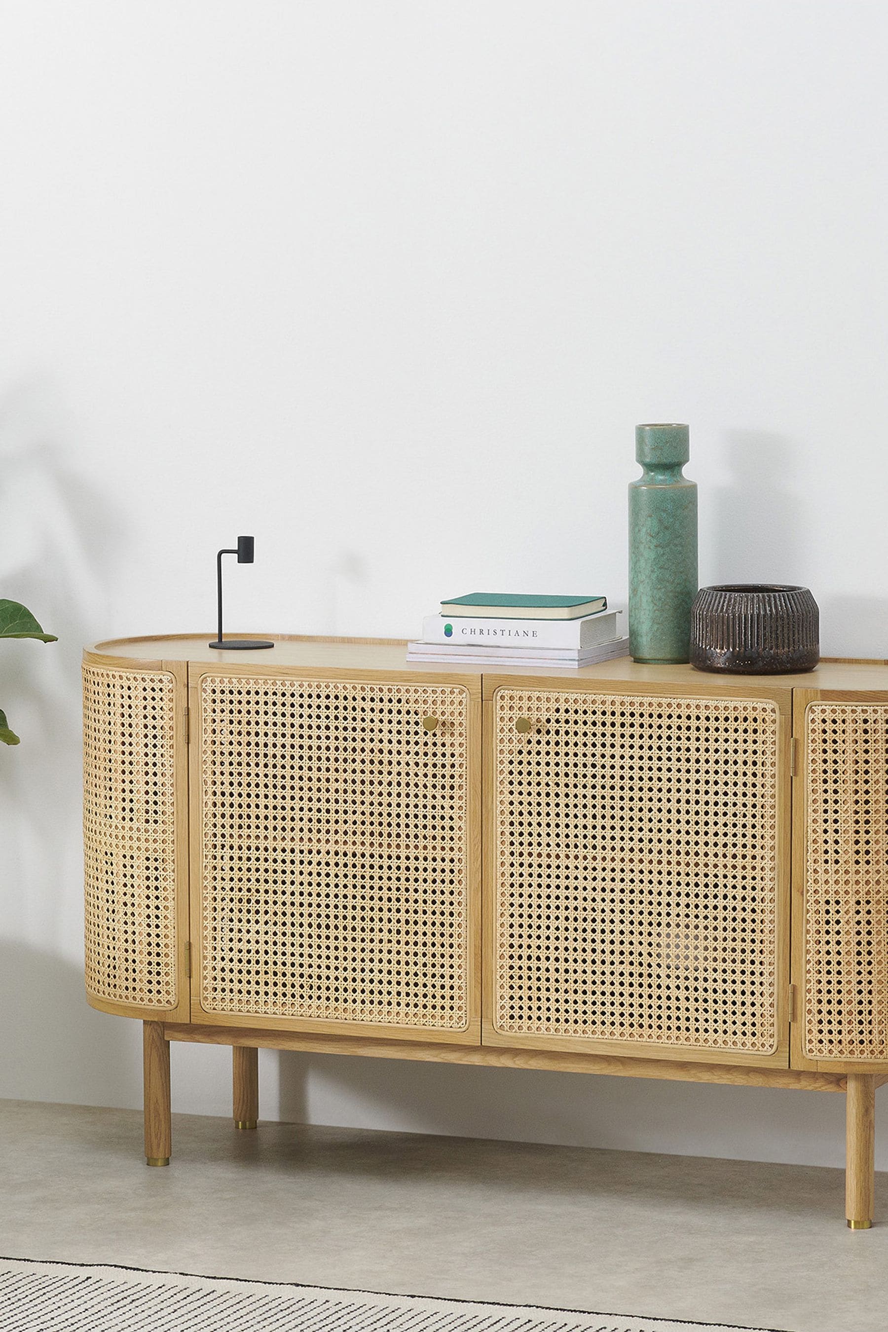 MADE.COM Natural Oak and Rattan Ankhara Sideboard