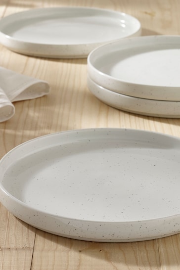 Cream Hayden Speckle Dinnerware Set of 4 Side Plates