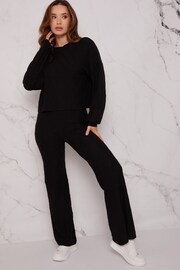 Chi Chi London Black Diamond Stitch Loungewear Set - Image 1 of 4