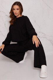 Chi Chi London Black Diamond Stitch Loungewear Set - Image 4 of 4