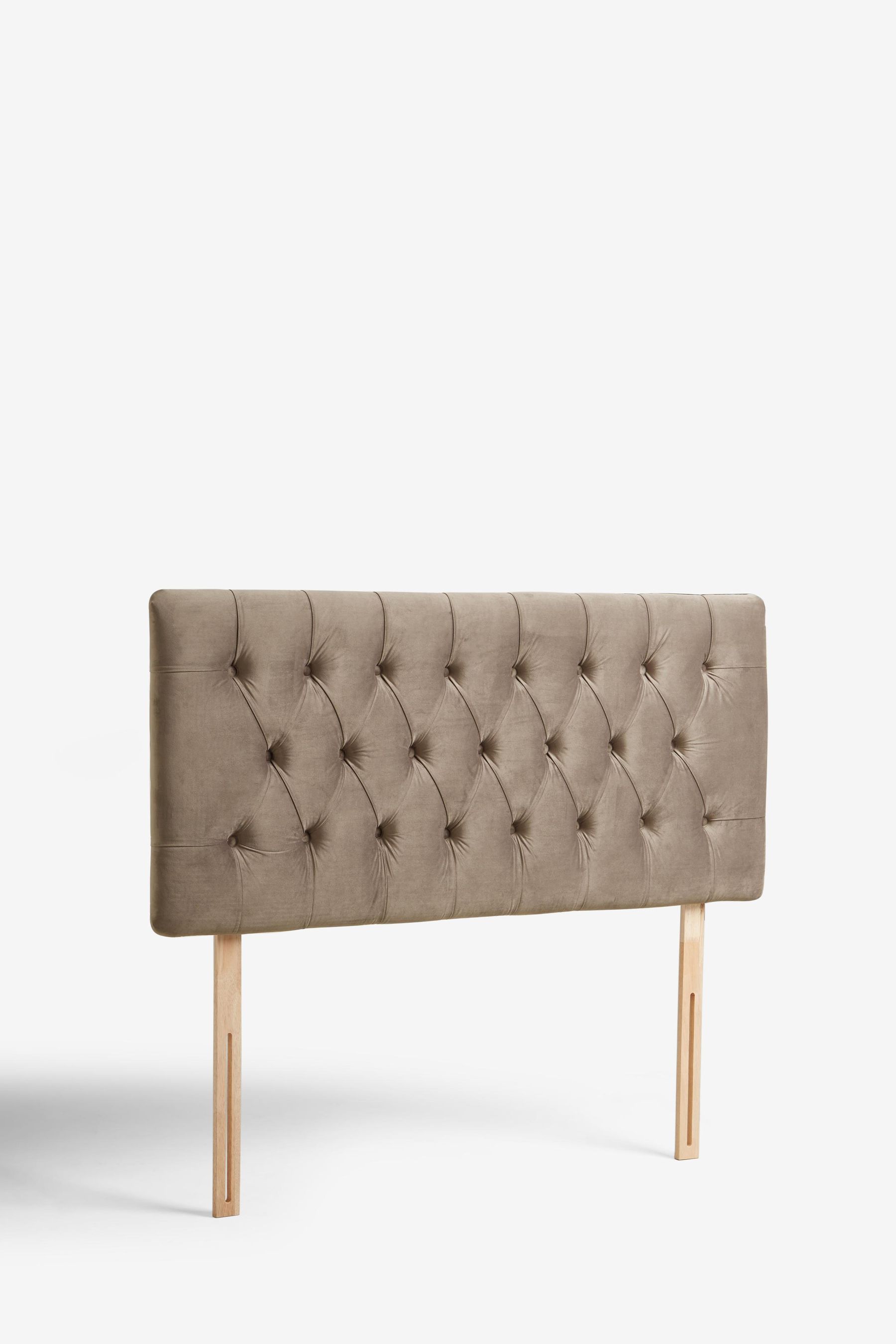 Opulent Velvet Natural Pebble Parisian Upholstered Headboard