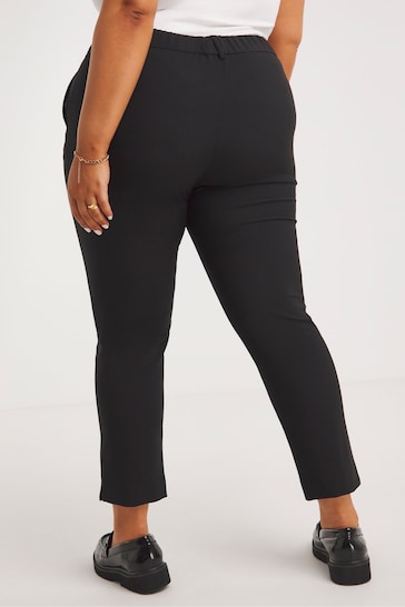 Simply Be Black Value Essentials Stretch Tapered Workwear Trousers