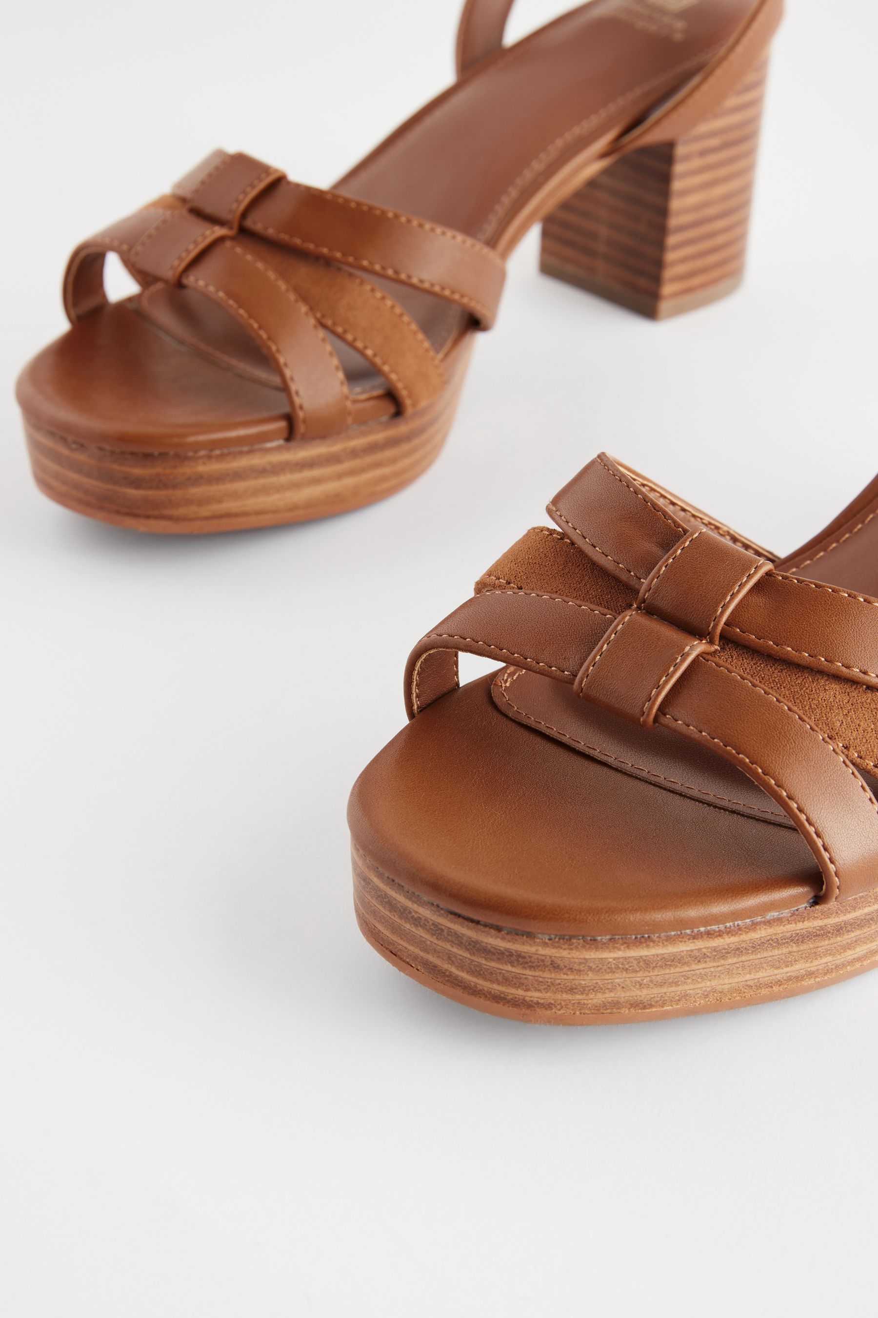 Tan Brown Forever Comfort Low Platform Heels