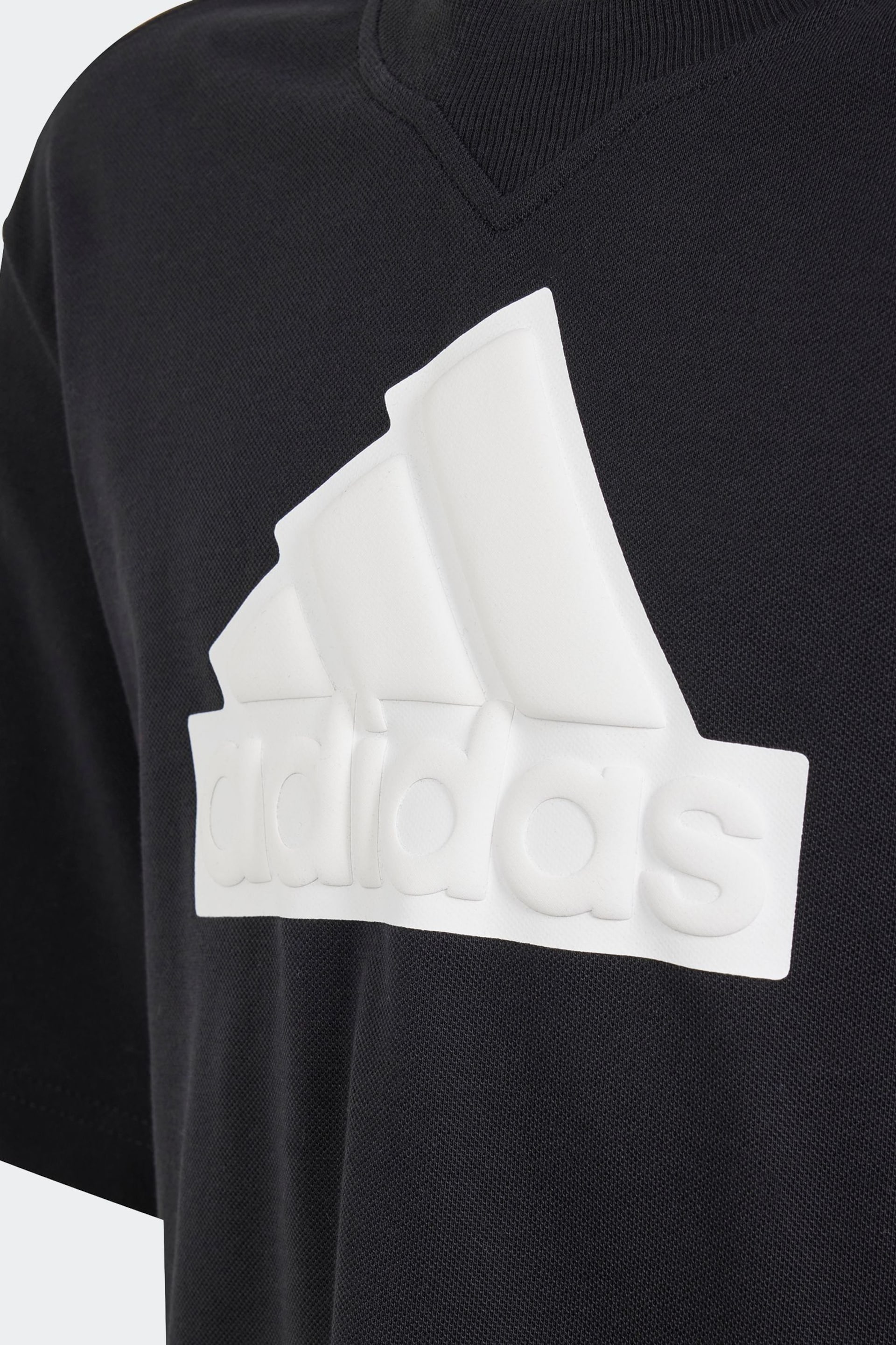 adidas Black Sportswear Future Icons Logo Piqué T-Shirt - Image 4 of 5