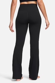 Nike Black One High Waisted Fold Over Flared Leggings - Image 2 of 5