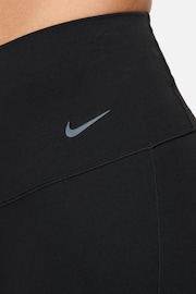 Nike Black One High Waisted Fold Over Flared Leggings - Image 4 of 5