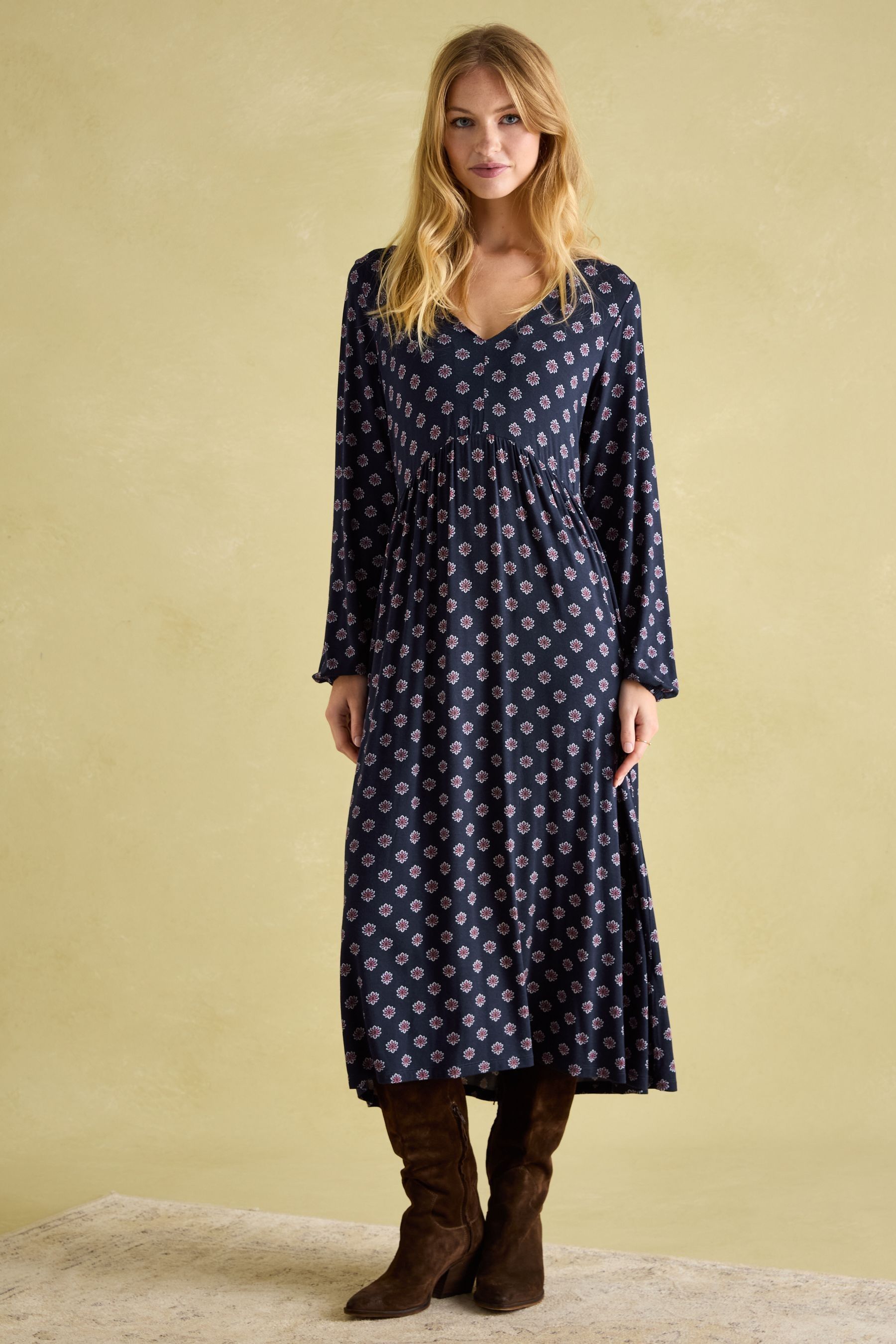 Joules navy spot dress best sale