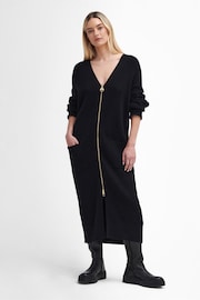 Barbour® International Mondale Knitted Zip Midi Black Dress - Image 1 of 7