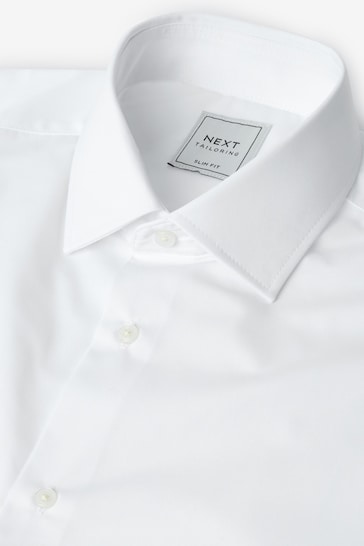 White Easy Care Single Cuff Shirts 4 Pack