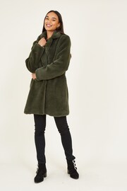 Yumi Green Faux Fur Coat - Image 2 of 5
