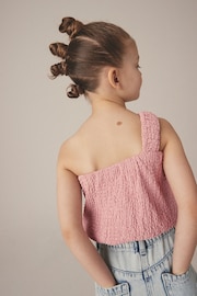 Pink One Shoulder Texture Bubble Top (3-16yrs) - Image 3 of 7