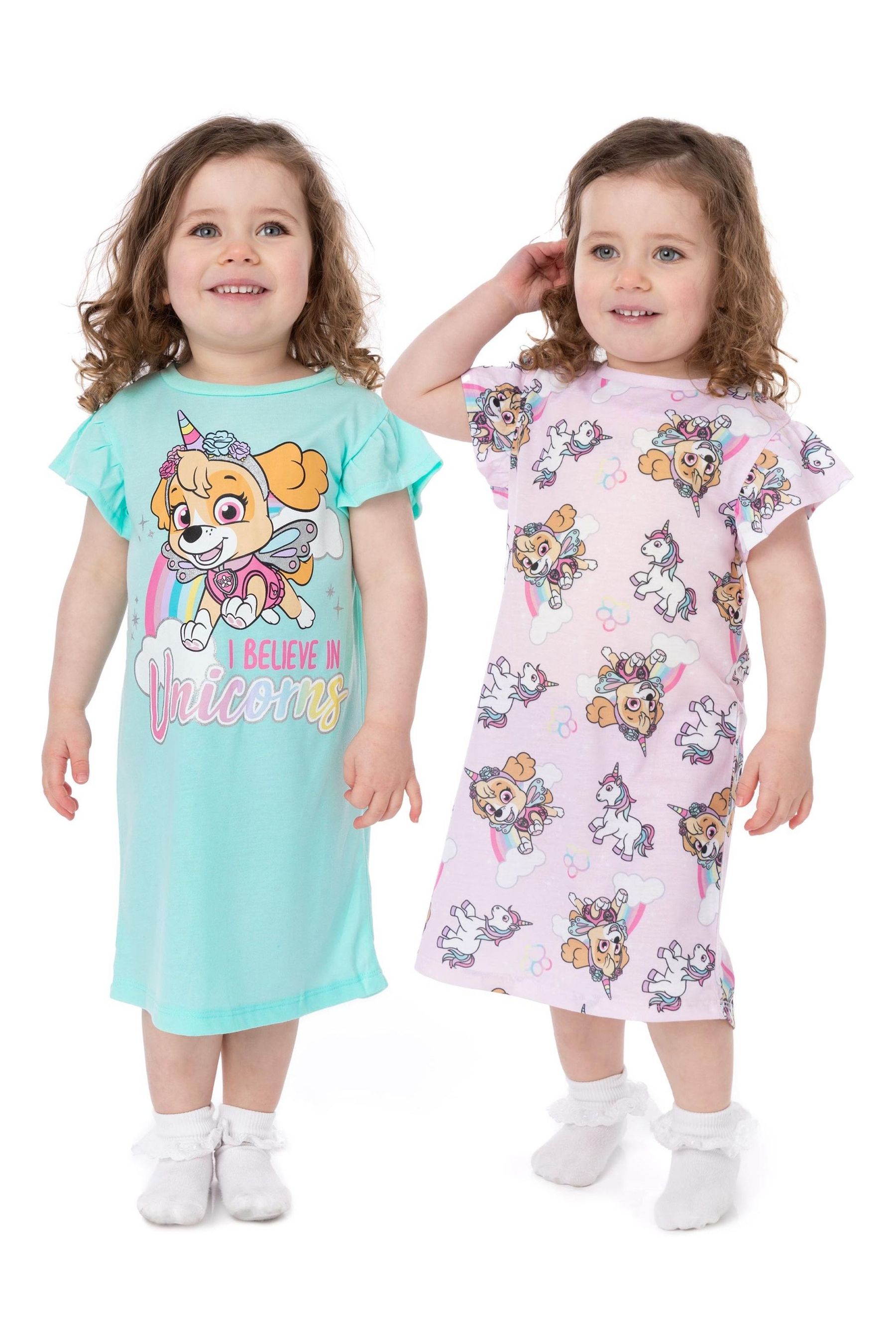 Buy Vanilla Underground Pink Girls Multi Paw Patrol Nighties 2 Pack from Next Luxembourg