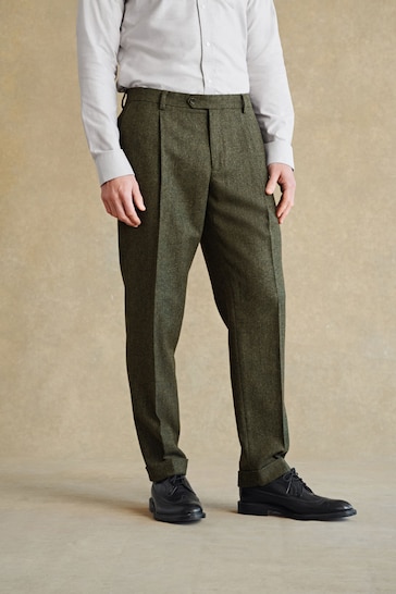 Barbour® Green Donegal Suit Trousers