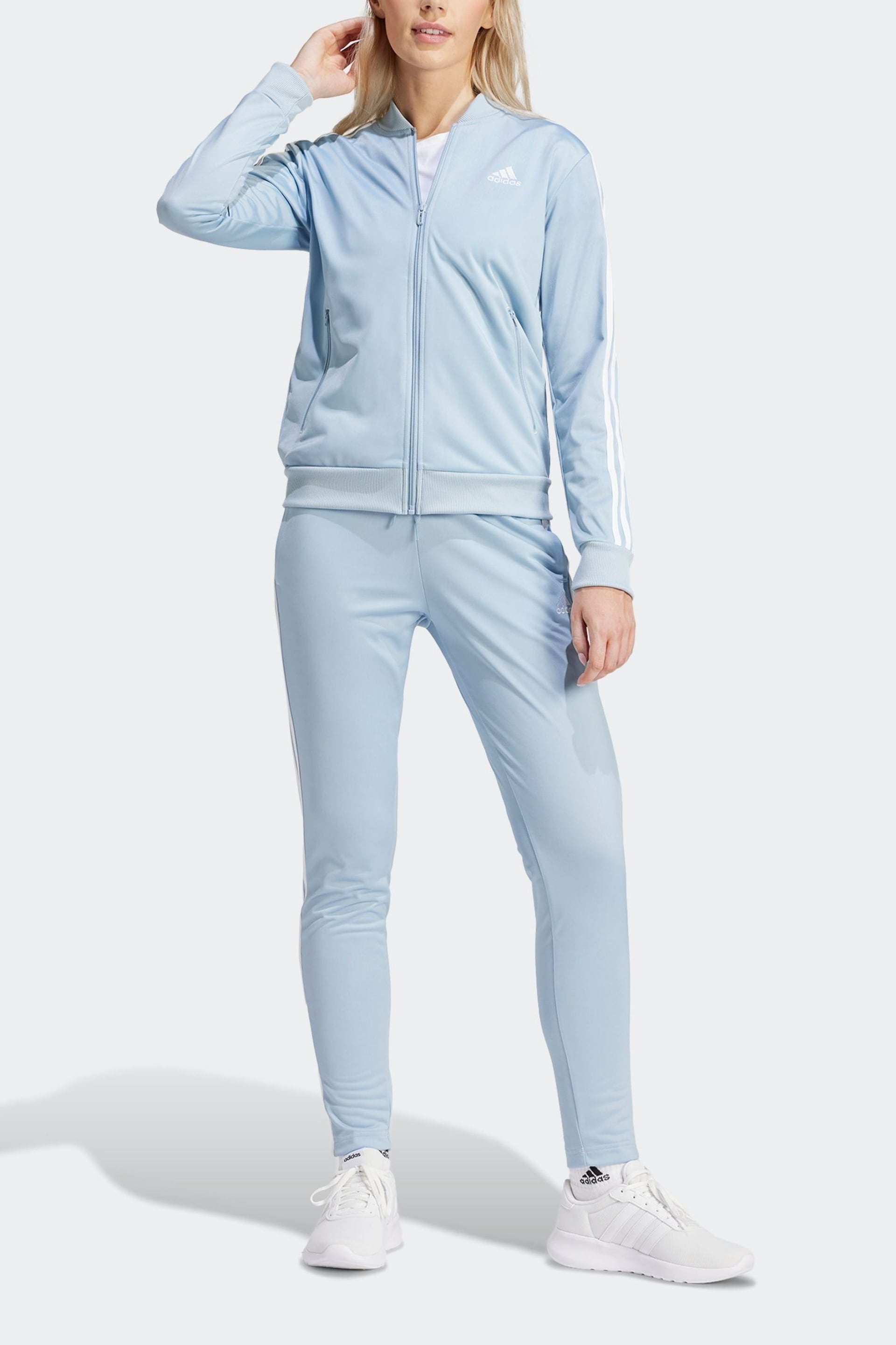 adidas Blue Sportswear Essential Tracksuit - Image 2 of 9