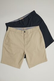 Navy/Stone Slim Fit Stretch Chinos Shorts 2 Pack - Image 12 of 17