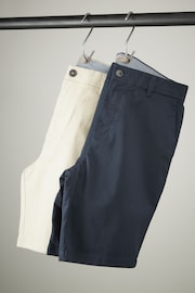 Navy/Stone Slim Fit Stretch Chinos Shorts 2 Pack - Image 14 of 17