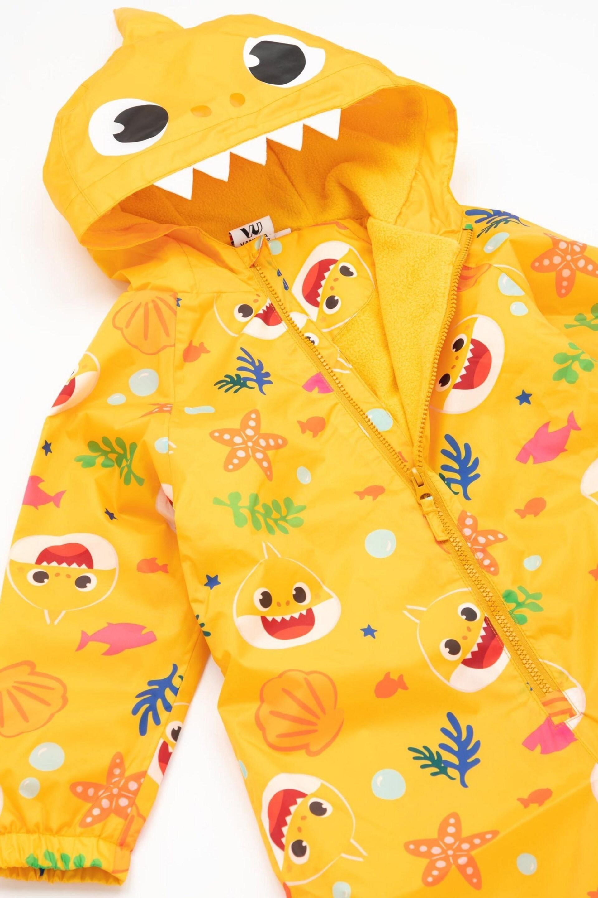 Vanilla Underground Yellow Baby Shark Unisex Kids Puddle Suit - Image 2 of 7