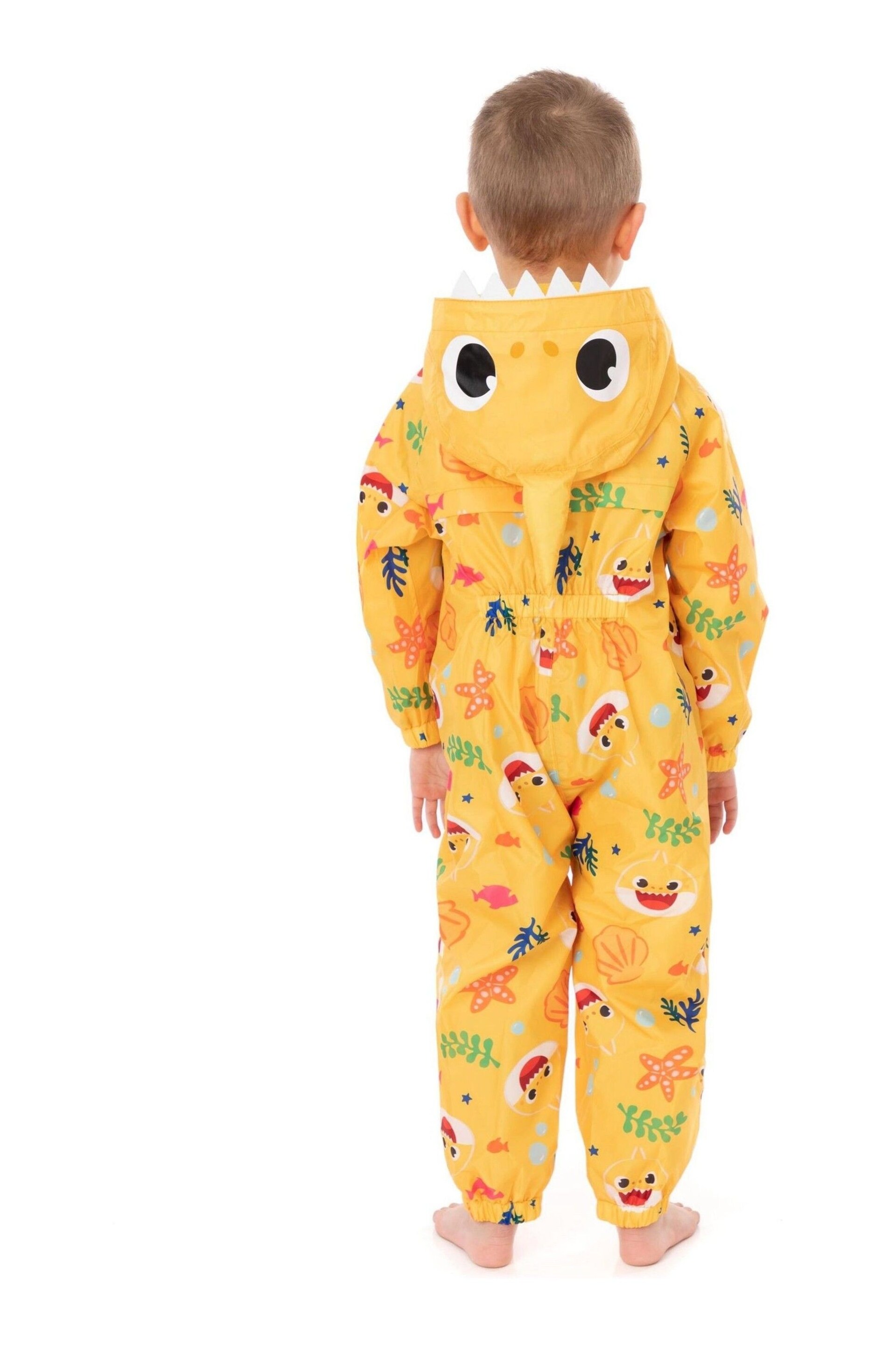 Vanilla Underground Yellow Baby Shark Unisex Kids Puddle Suit - Image 4 of 7