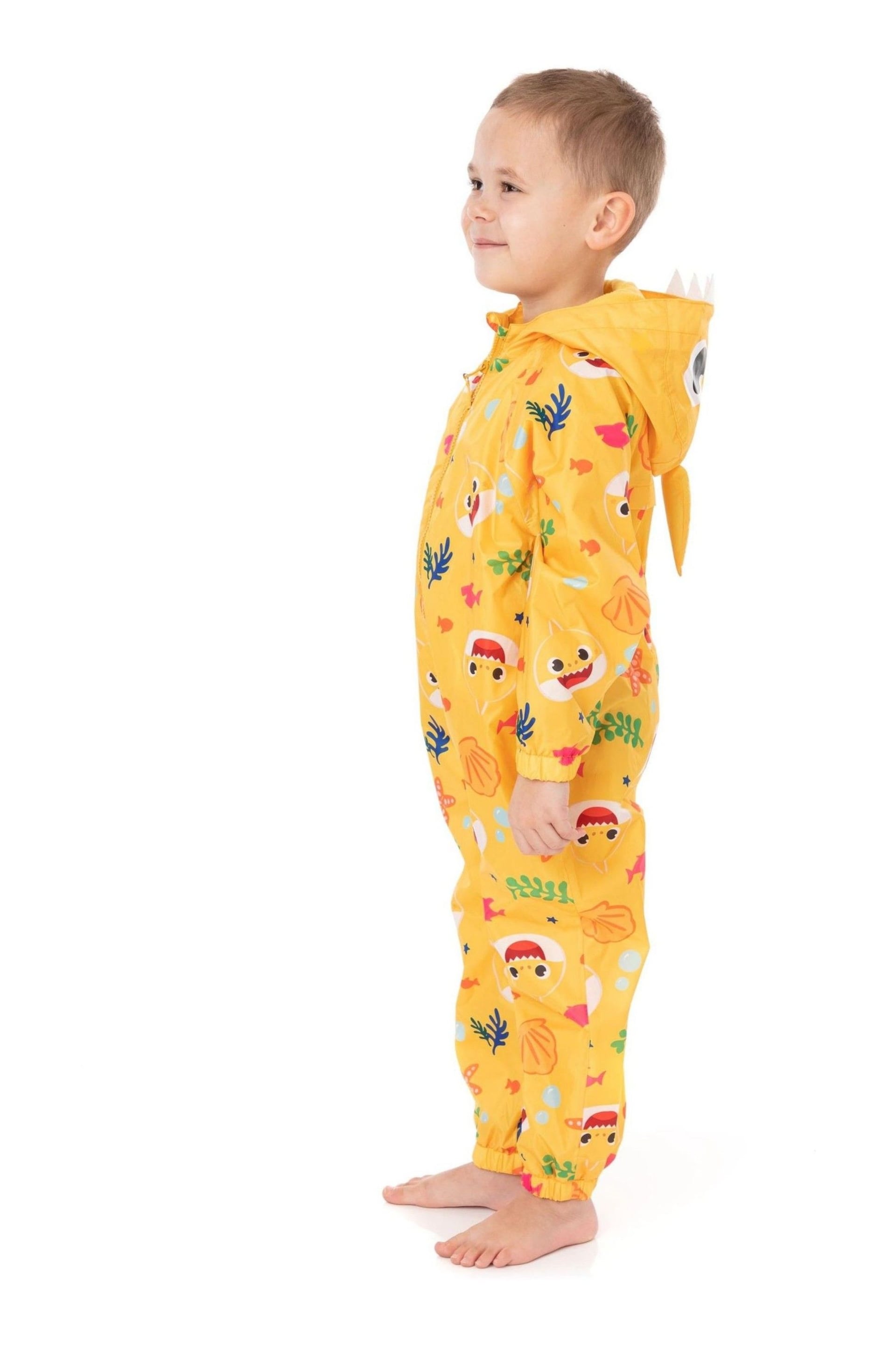Vanilla Underground Yellow Baby Shark Unisex Kids Puddle Suit - Image 5 of 7