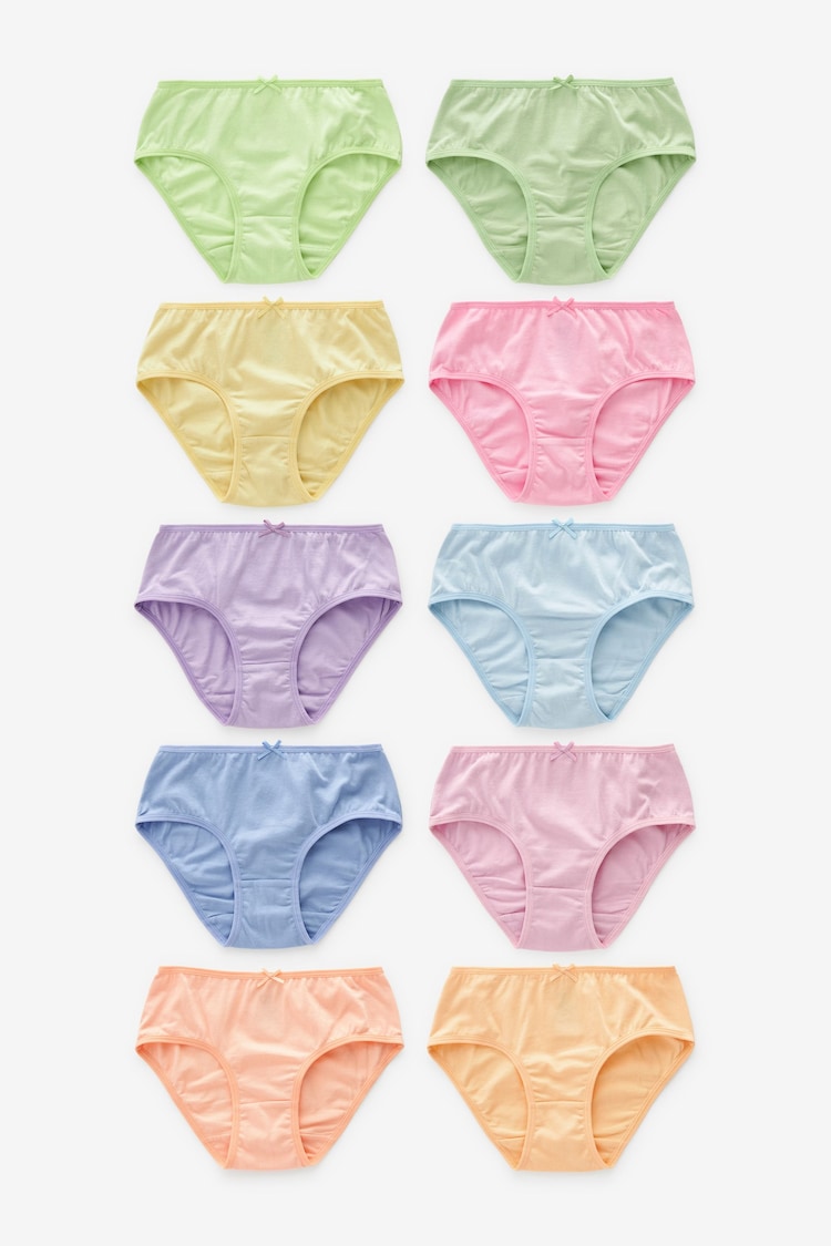 Multi Pastel Briefs 10 Pack (1.5-16yrs) - Image 1 of 13