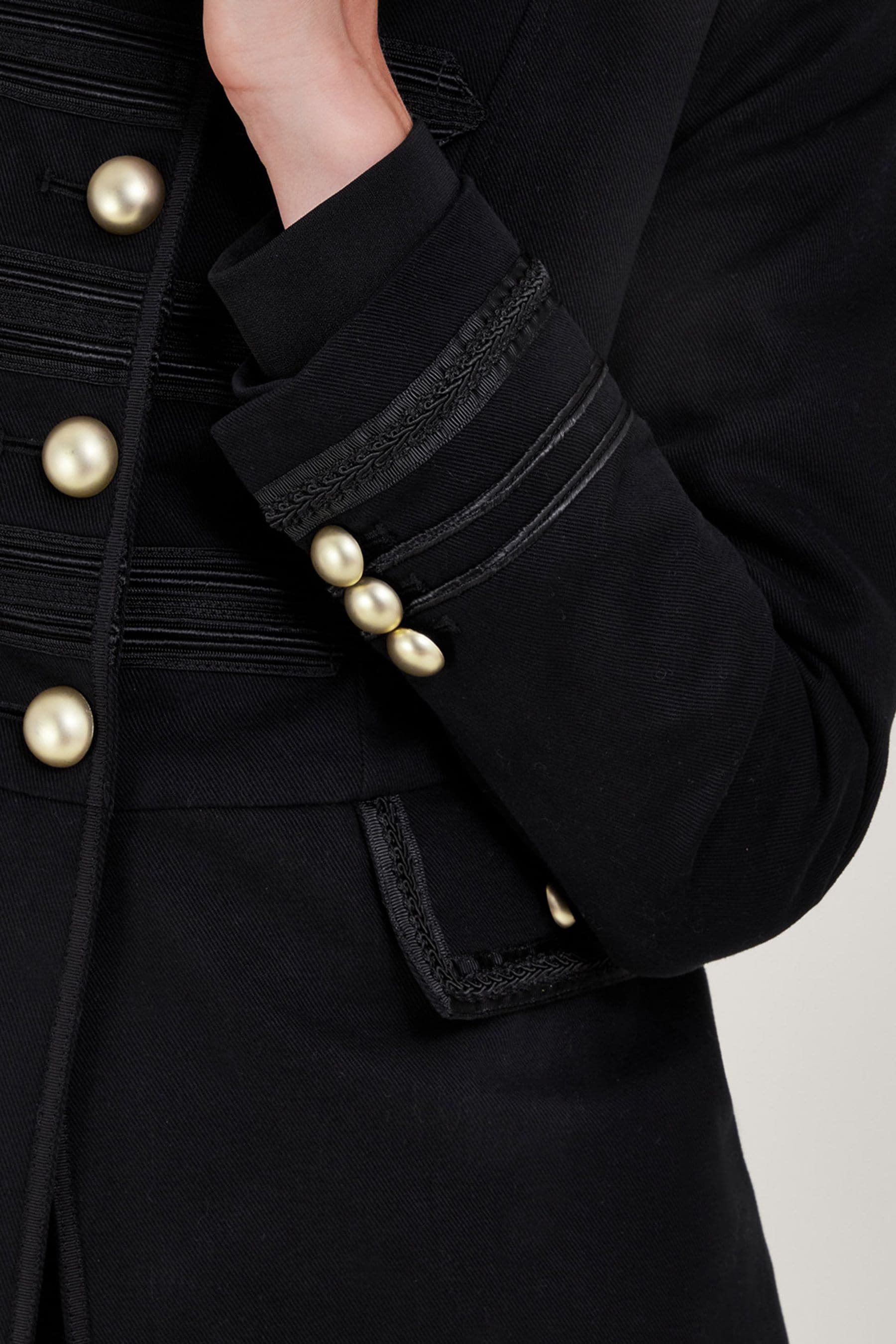 Buy Monsoon Longline Military Black Jacket from the Next UK online
