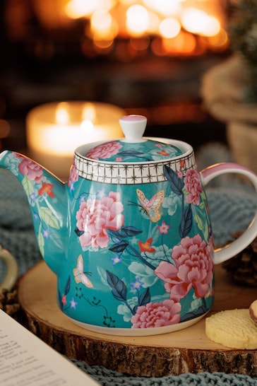 London Pottery Teal Blue Bell-Shaped Loose Tea Teapot