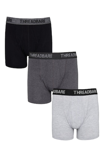 Threadbare Grey Hipster Boxers 3 Packs