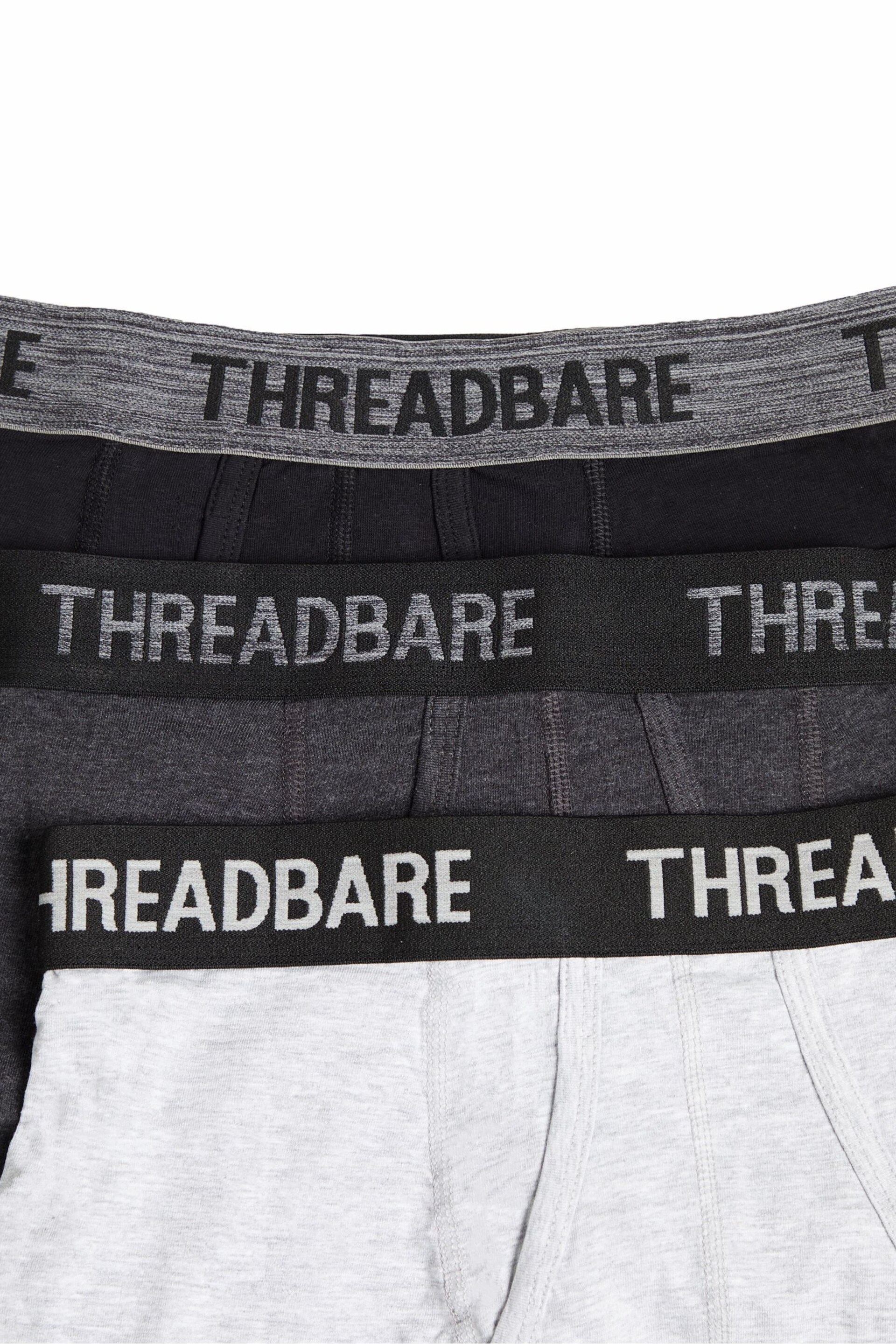 Threadbare Grey Hipster Boxers 3 Packs - Image 3 of 6