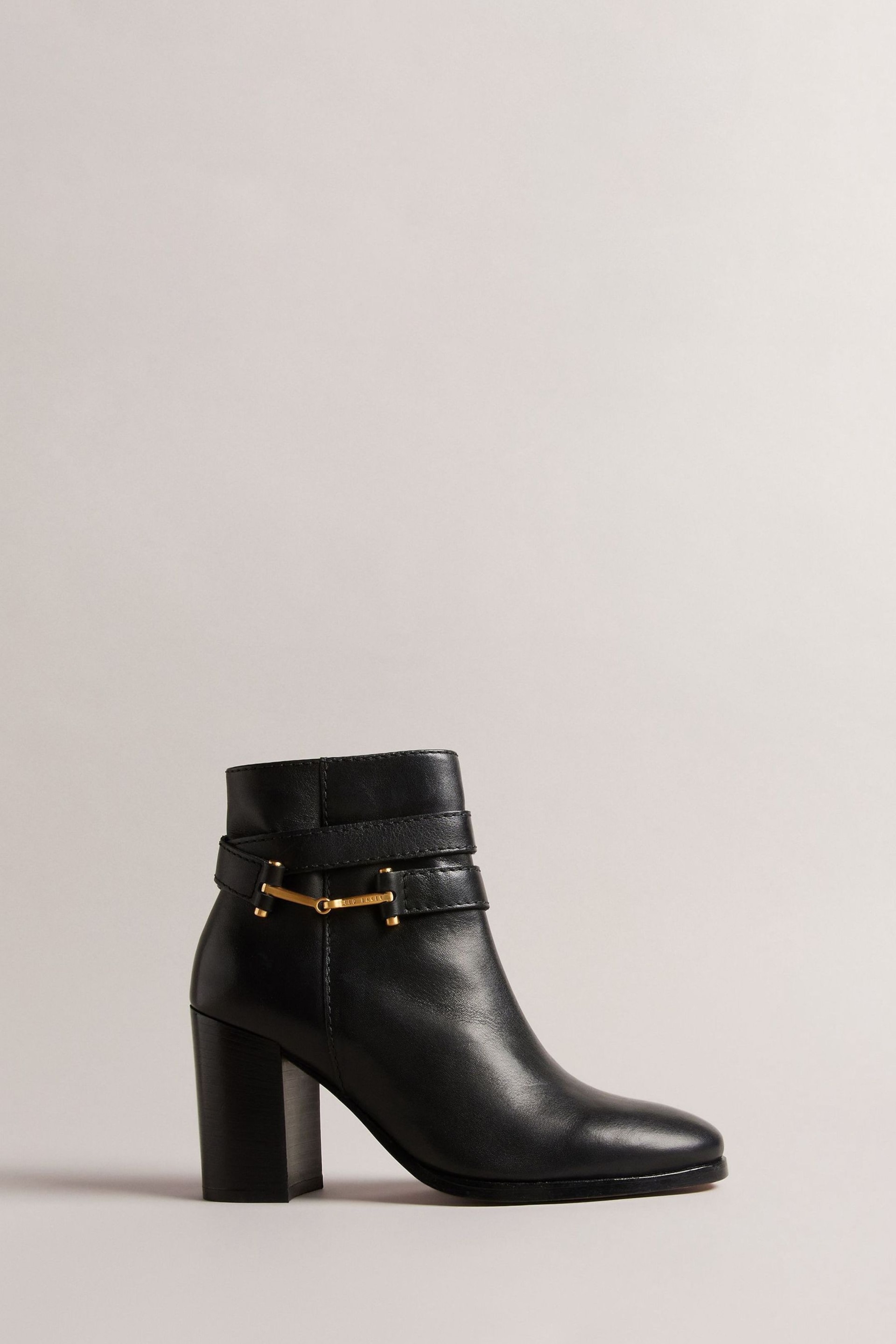 Ted Baker Black T Hinge Anisea Leather 85mm Ankle Boots - Image 1 of 4