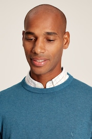 Joules Jarvis Blue Cotton Crew Neck Jumper - Image 4 of 6