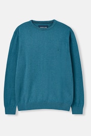 Joules Jarvis Blue Cotton Crew Neck Jumper - Image 6 of 6