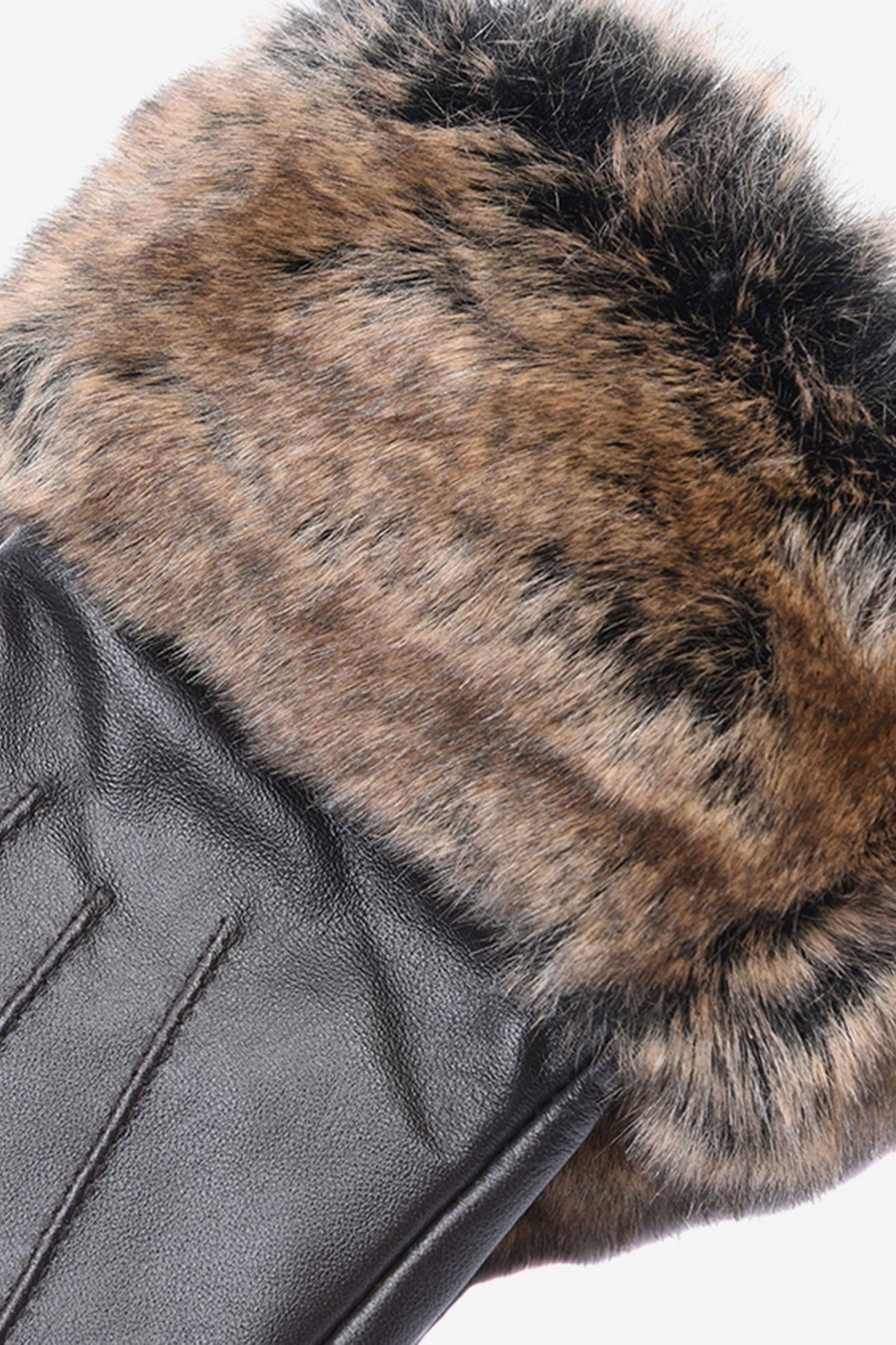 Barbour fur trimmed leather gloves discount