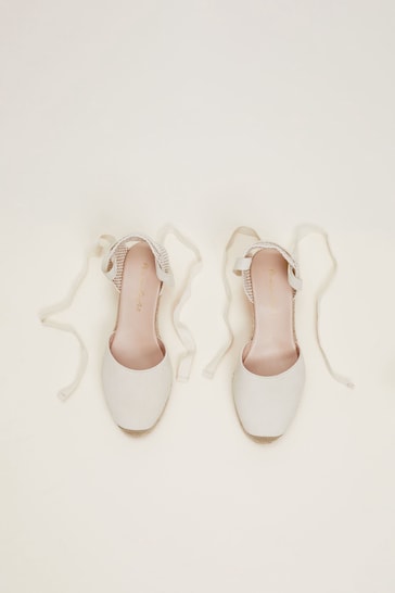 Phase Eight Cream	Suede Ankle Tie Espadrille Shoes