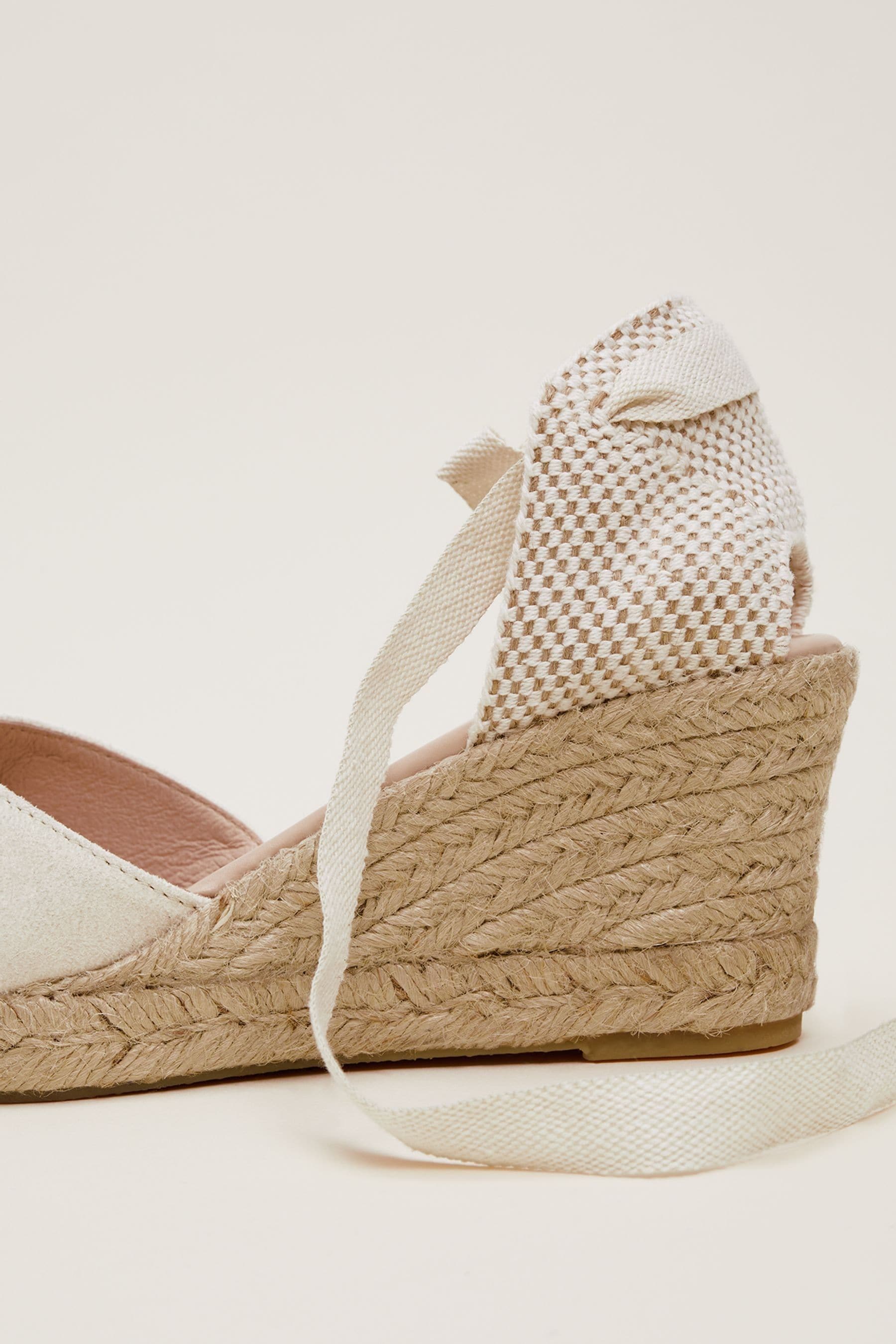 Buy Phase Eight Cream Suede Ankle Tie Espadrille Shoes from the