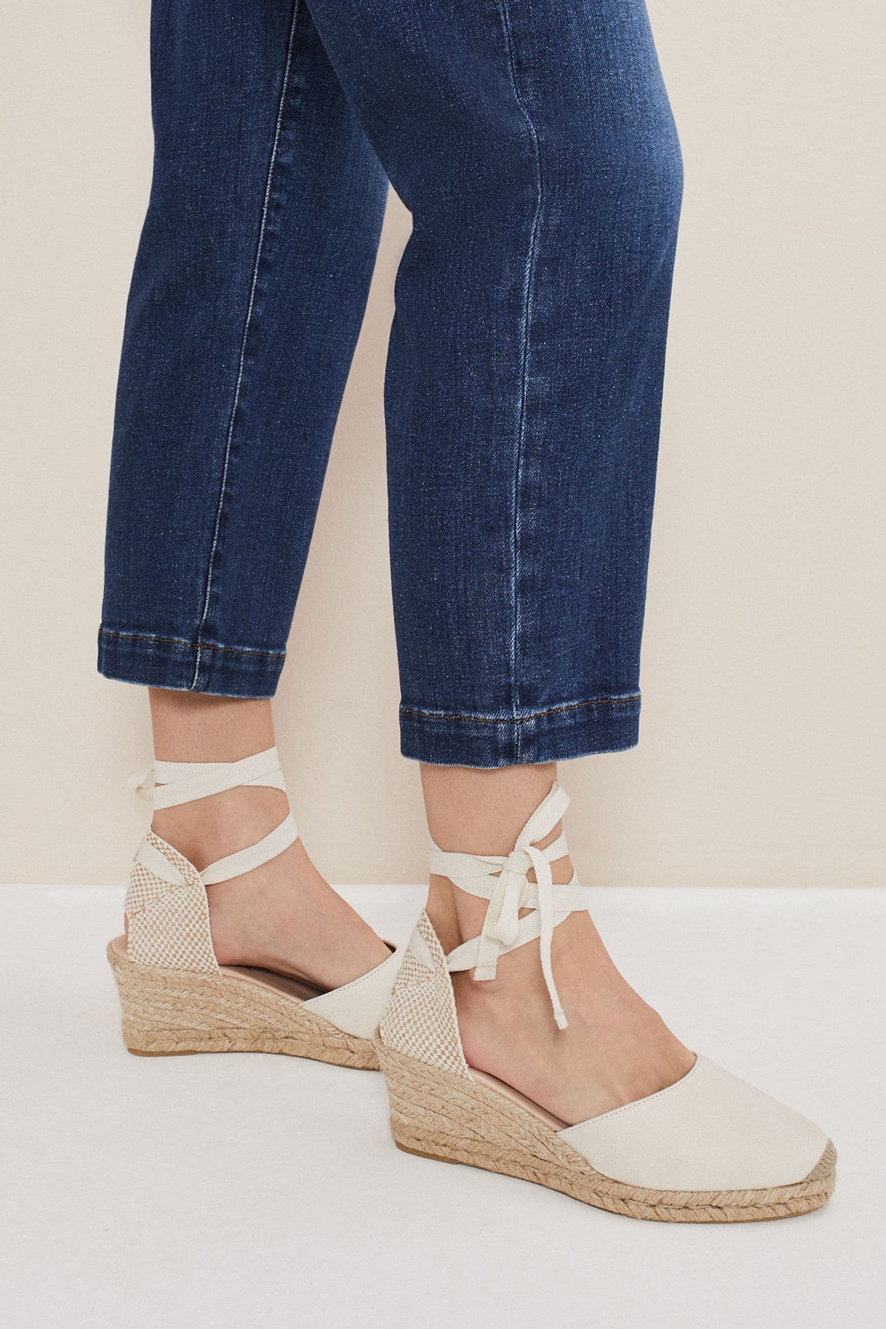Cream tie up espadrilles sale