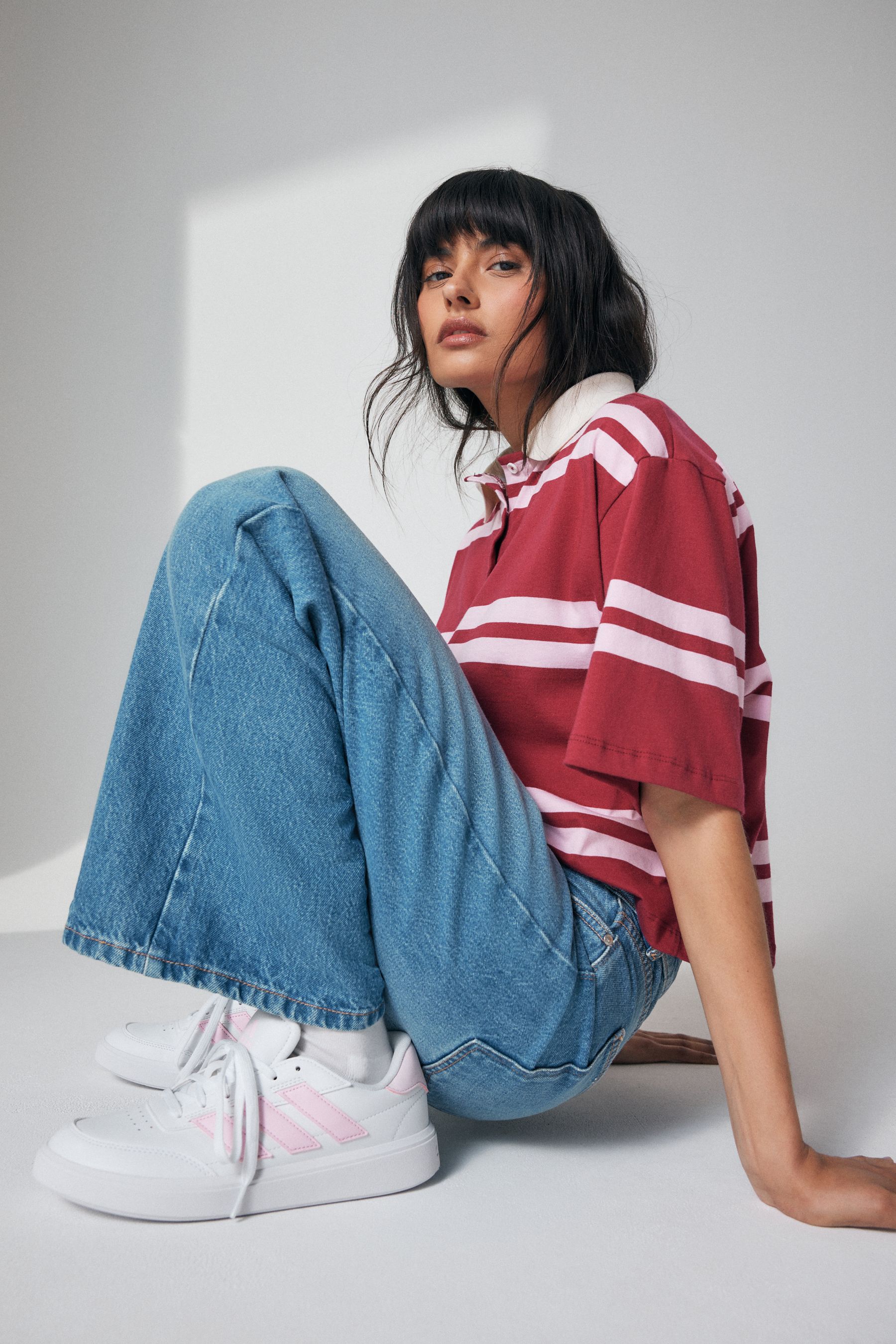 Buy adidas White Pink Court Block Trainers from Next USA