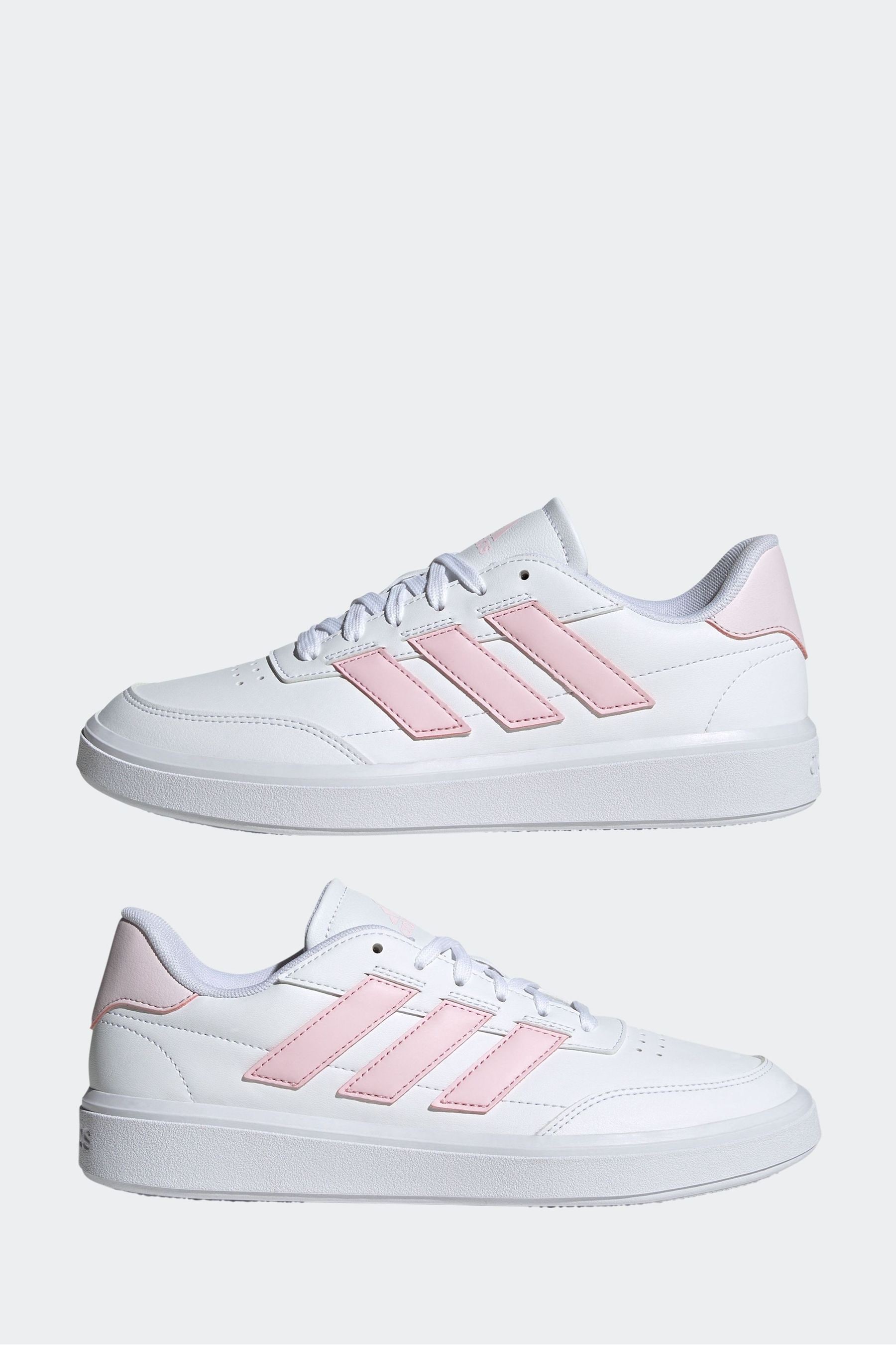 adidas White Pink adidas Court Block Animal Trainers